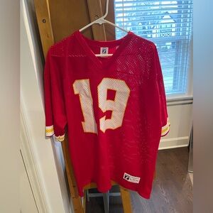 Vintage Kansas City Chiefs Red Football Jersey Joe Montana # 19.